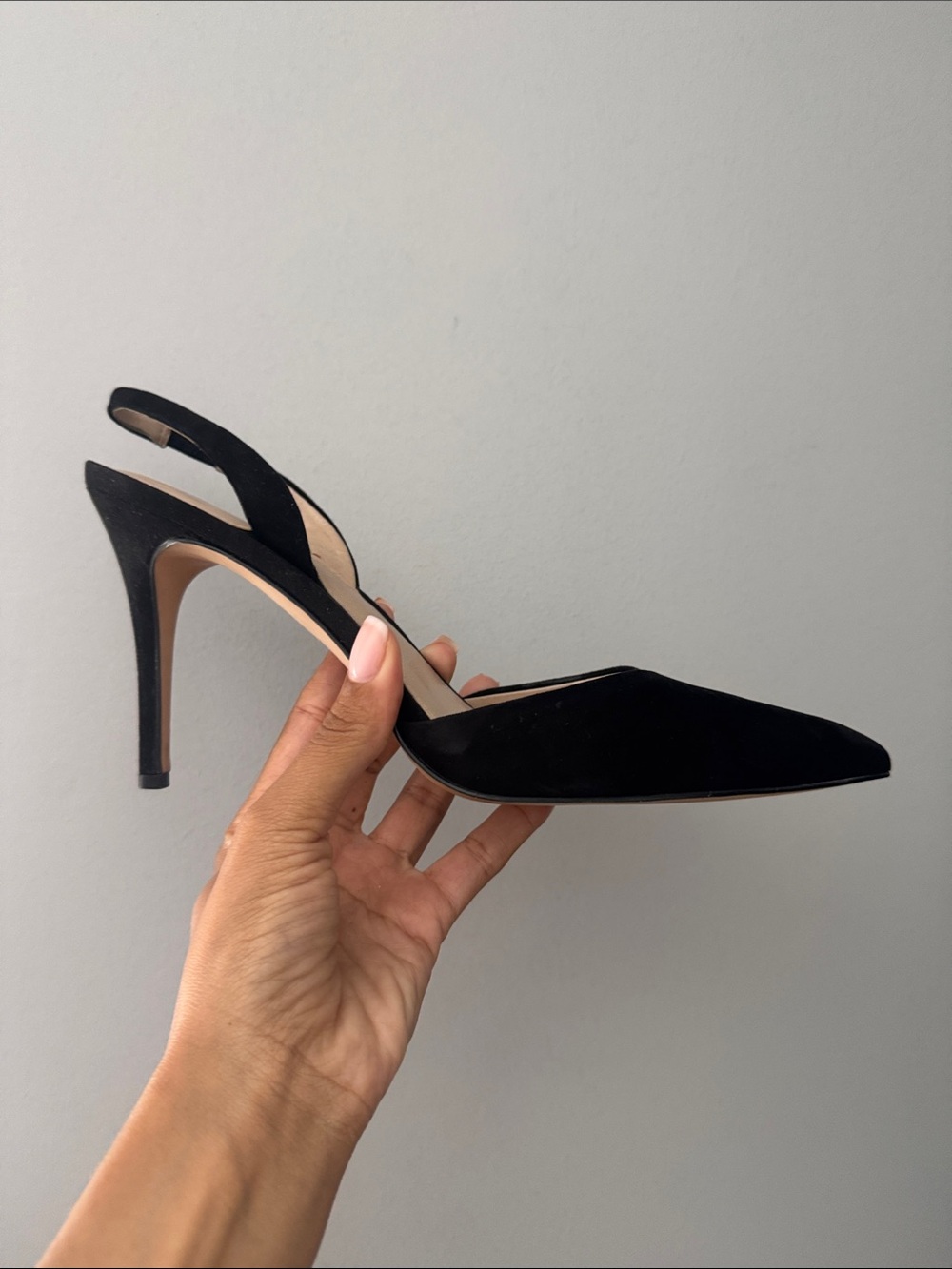 Essex Lane Black Pointed Slingback Heel